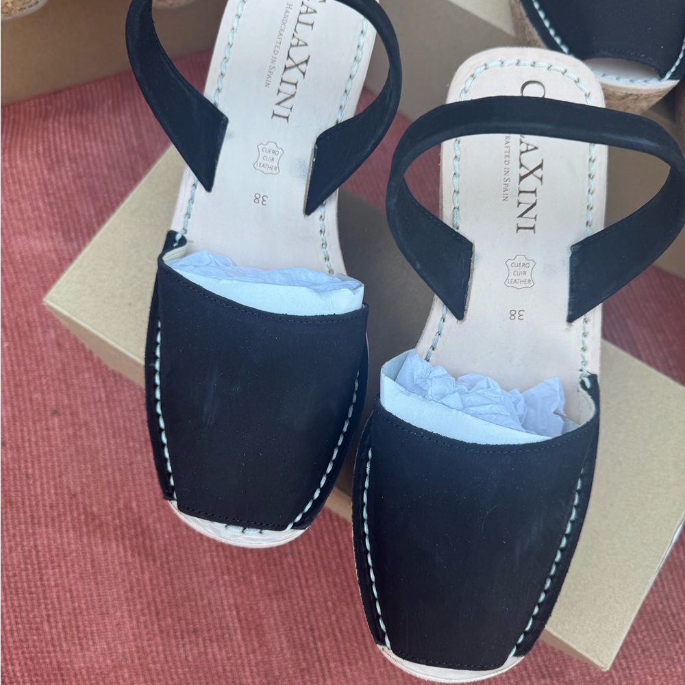 7.5/38 Spanish Sandles cork wedge brand new never worn,